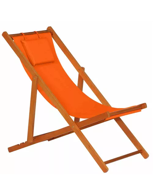 Siena Garden Faro Beach-Liegestuhl orange Holz/Textilene