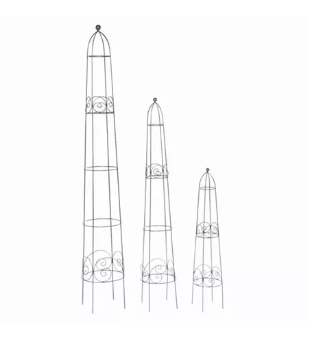 Siena Garden Obelisken-Set Bastos, 3-teilig Metall dunkelgrau, unterverzinkt 
