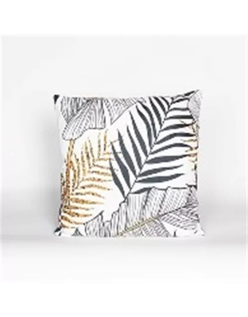 AUSSENKISSEN BLATT SCHWARZ / GOLDBLATT