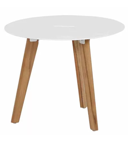 Siena Garden Alba Beistelltisch Ø50x40cm Teak/Aluminium 