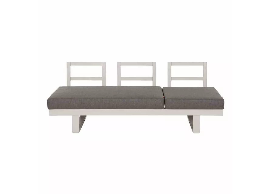 Siena Garden Avenia Loungbank 3-Sitzer weiß / grau Aluminium