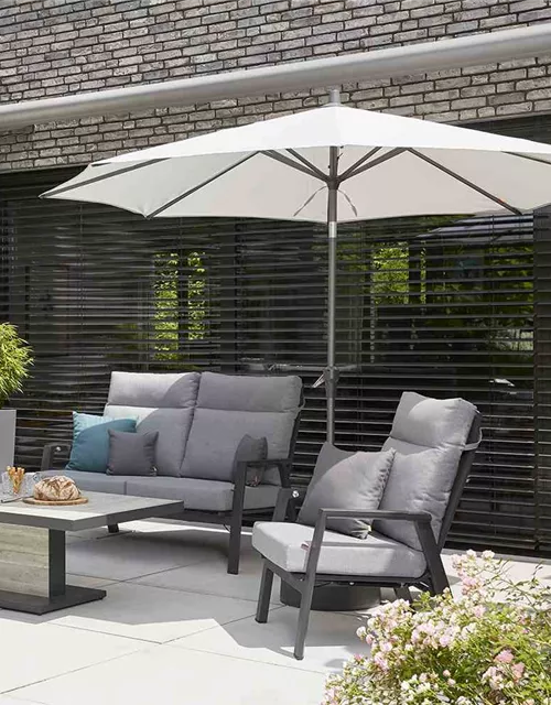 Siena Garden Avio Sonnenschirm Ø300 cm anthrazit / olive Aluminium 