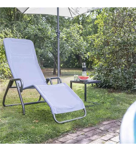 Siena Garden Kippliege Bito Textilbezug in taubenblau, 139 x 72 x 118 cm anthrazit