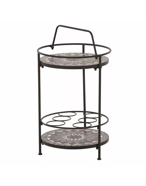 Siena Garden Como Beistelltisch Ø42x74cm Stahl/Keramik 