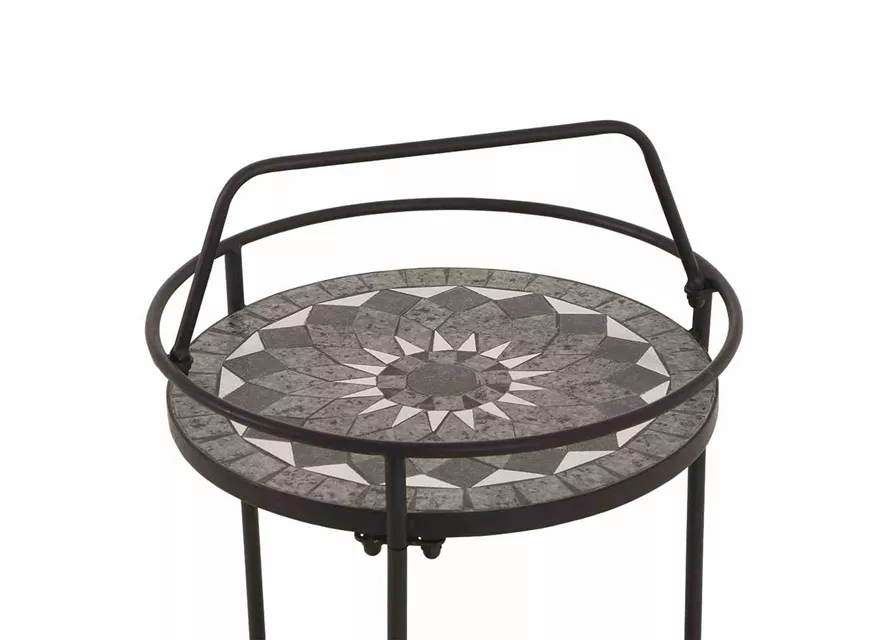 Siena Garden Como Beistelltisch Ø42x74cm Stahl/Keramik 