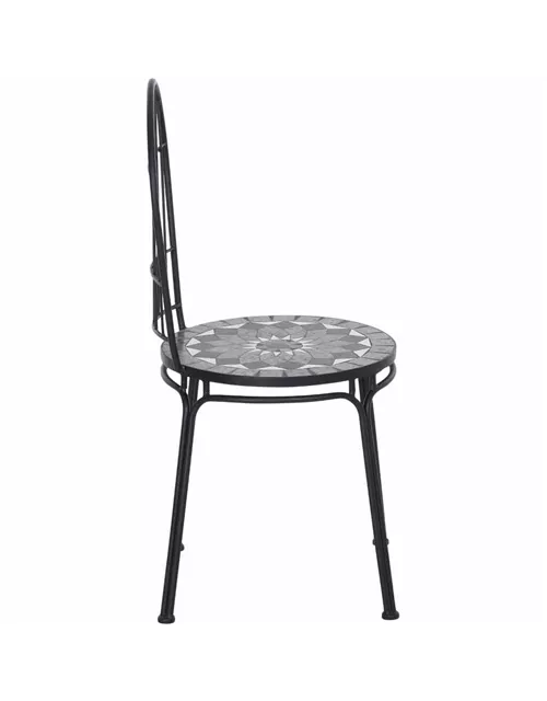 Siena Garden Como Klappstuhl 49 x 43 x 93,5 cm matt schwarz mit mosaikoptik 