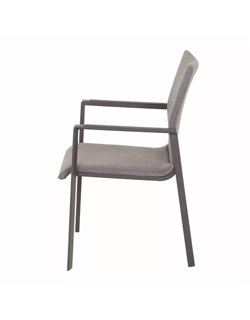 Siena Garden Coria Stapelsessel 62,5x58x88 cm matt anthrazit / grau 