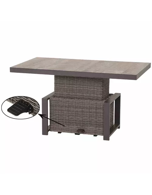 Siena Garden Corido Lifttisch 130x75cm Alu/Geflecht/Keramik 