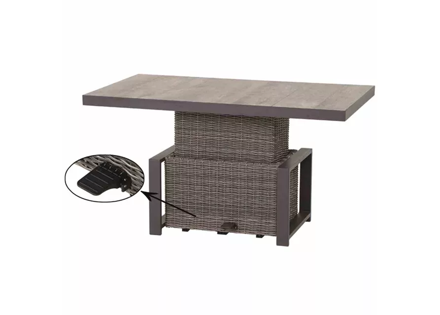 Siena Garden Corido Lifttisch 130x75cm Alu/Geflecht/Keramik 