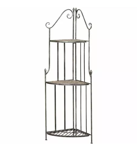 Siena Garden Felina Eckregal Eisen/Naturstein-Mix 3 Böden 