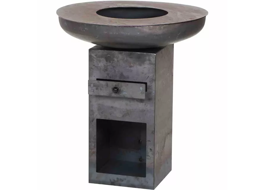 Siena Garden Grill-u.Feuerstelle eckig 80cm schwarz Stahl