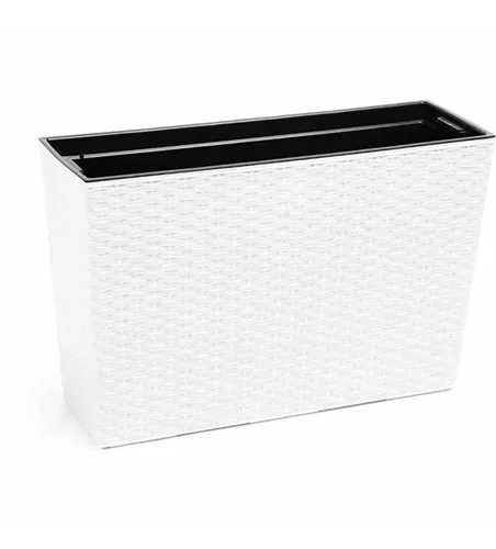 Siena Garden Pflanzkasten Segfe, eckig, 56x19x36,5 cm Rattanoptik in weiß Kunststoff