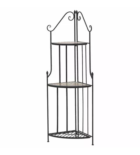 Siena Garden Eckregal Prato, 34x34x140 cm matt schwarz