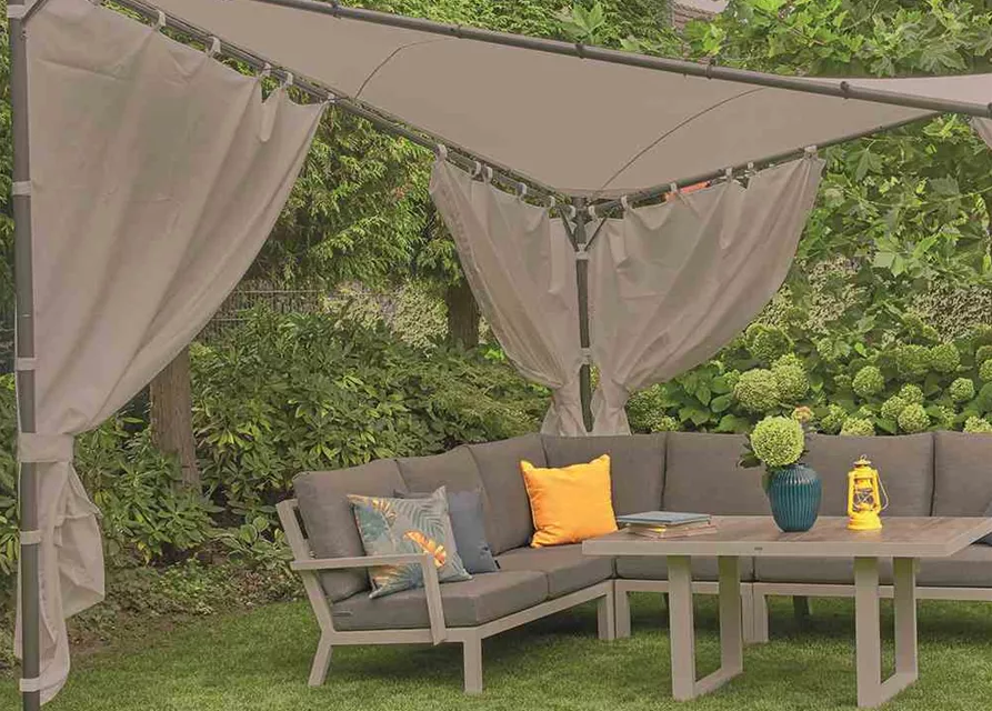 Siena Garden Seitenteile zu Pavillon Berlino 2er Set 4x4 m, grau