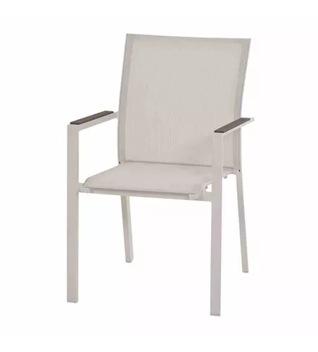 Siena Garden Stapelsessel Selino, 64,5x56x88,5 cm matt weiß