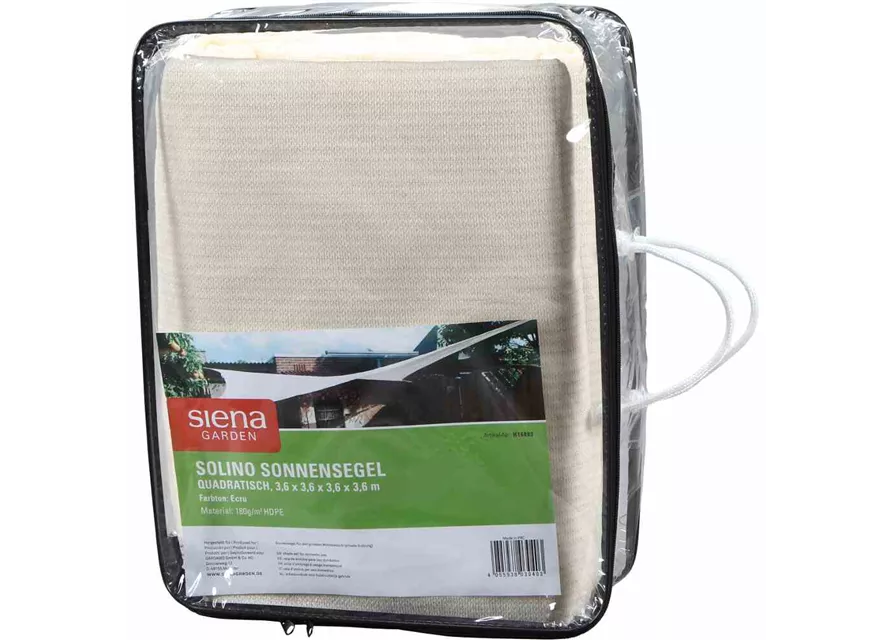 Siena Garden Solino Sonnensegel quadratisch 360 cm 