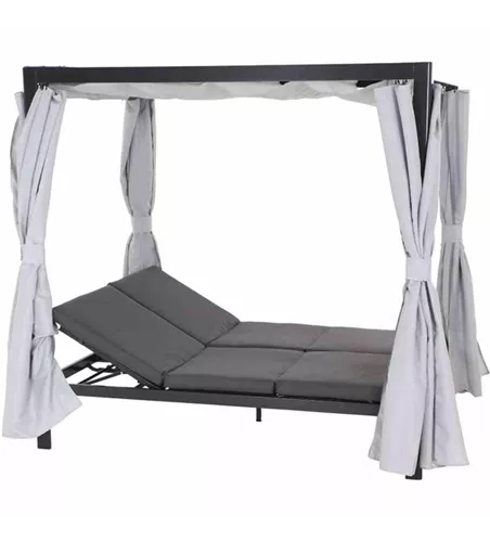 Siena Garden Waikiki Loungebett inkl. Dach Aluminium/Textil 