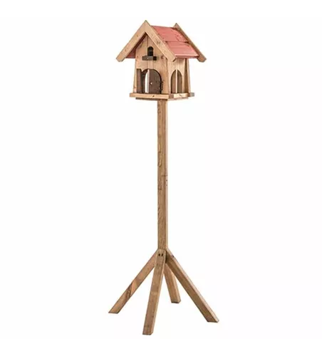 Siena Garden Vogelfutterhaus, 25x27x33 cm braun und rot Kiefernholz