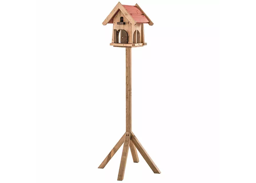 Siena Garden Vogelfutterhaus, 25x27x33 cm braun und rot Kiefernholz