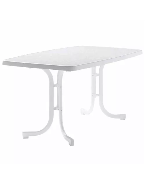 Sieger Gartentisch klappbar 150 x 90 cm weiß Stahl 