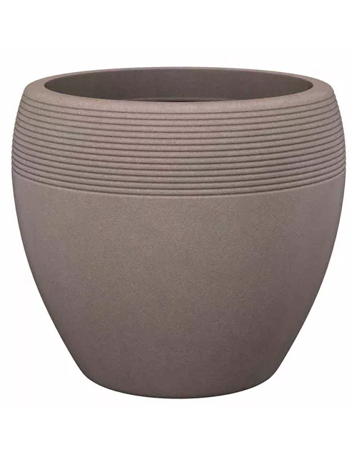 Scheurich Pflanzgefäß Lineo Ø 39 cm Taupe Granit
