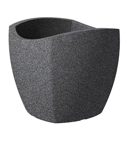 Scheurich Pflanzgefäß Wave Globe Cubo 50 cm x 50 cm Schwarz Granit