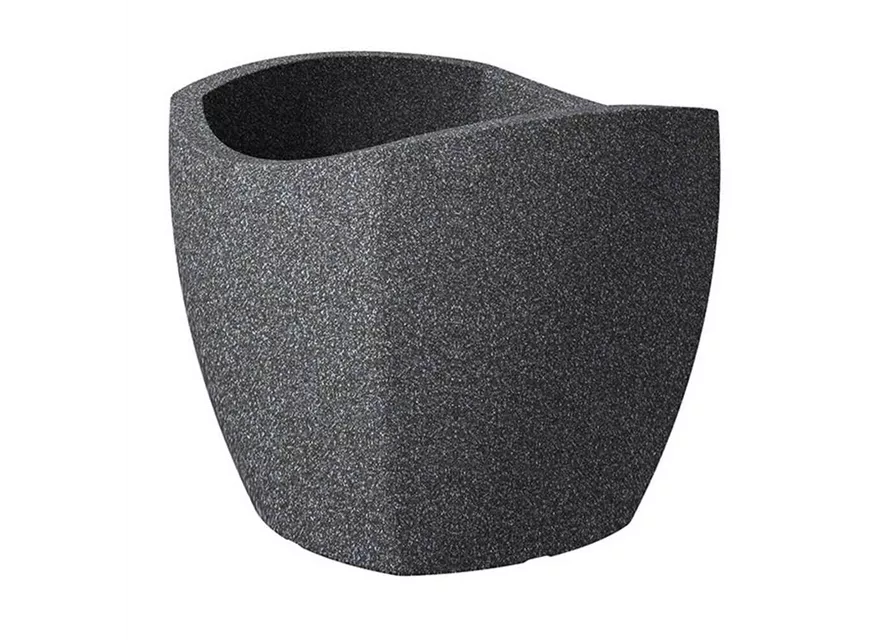 Scheurich Pflanzgefäß Wave Globe Cubo 50 cm x 50 cm Schwarz Granit