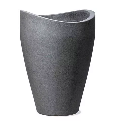 Scheurich Pflanzgefäß Wave Globe High Slim Ø 40 cm x 80 cm Schwarz Granit