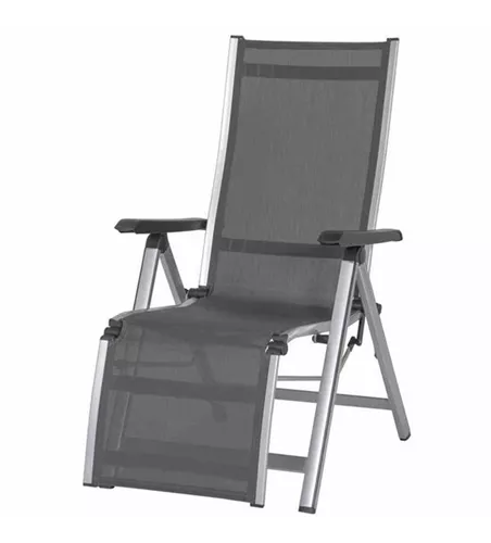 MWH Relaxstuhl Elements Textilgewebe 75,8 cm x 60,5 cm x 110 cm silber-anthrazit