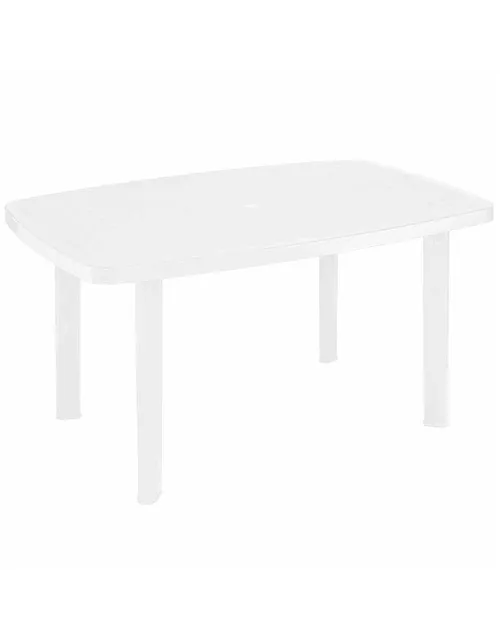 Progarden Gartentisch Faro 140x90cm weiß Kunststoff 