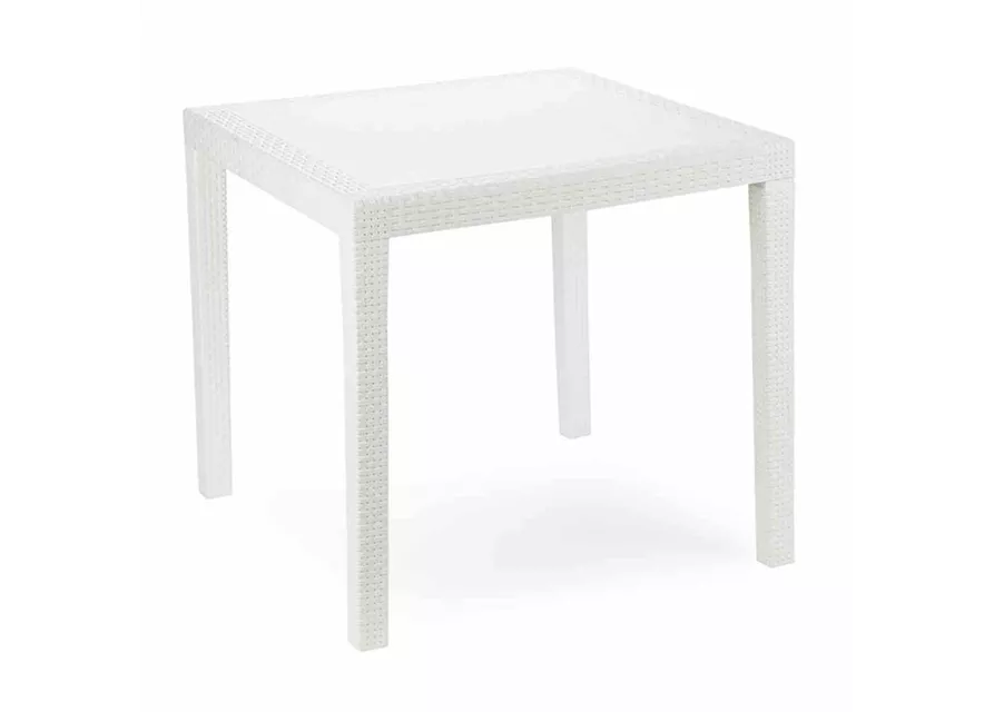 Progarden Gartentisch King Rattaneffekt weiß Kunststoff