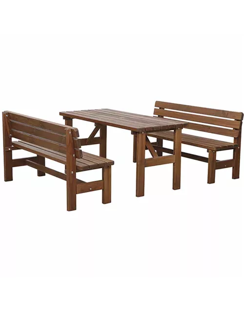Bank Tessin 150 cm, braun Massivholz 