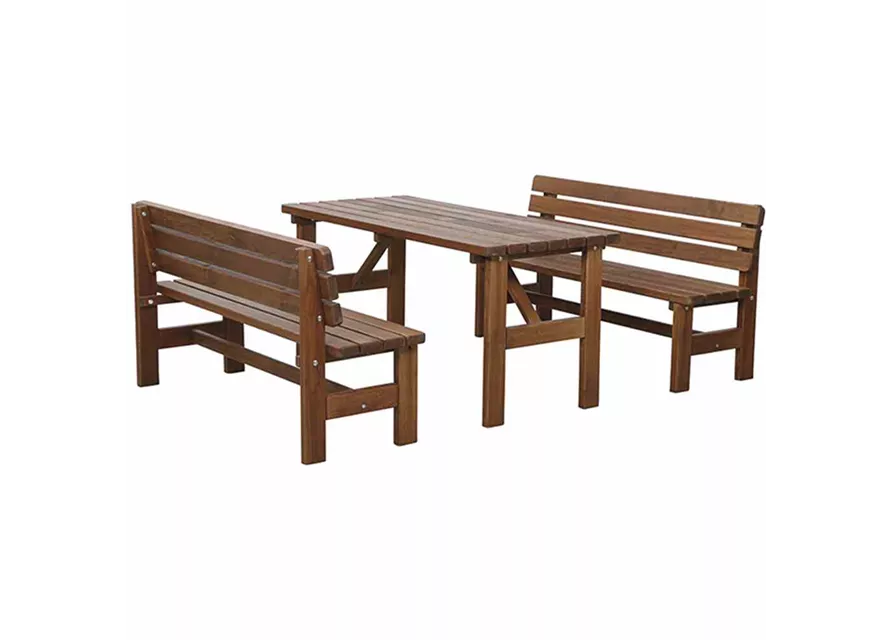 Bank Tessin 150 cm, braun Massivholz 