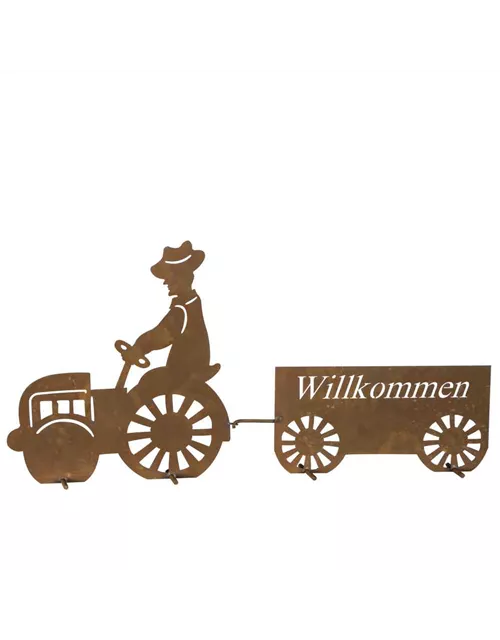 H.G-Deko Willkommensschild Traktor 43cm