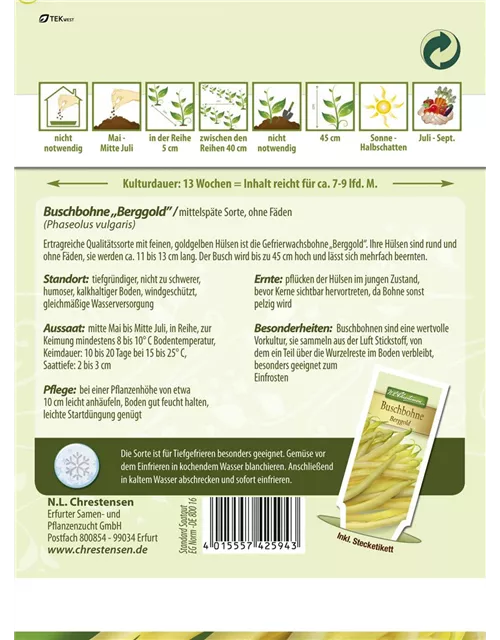 Buschbohnensamen 'Berggold'