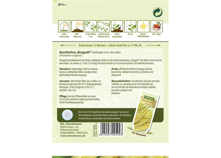 Buschbohnensamen 'Berggold'