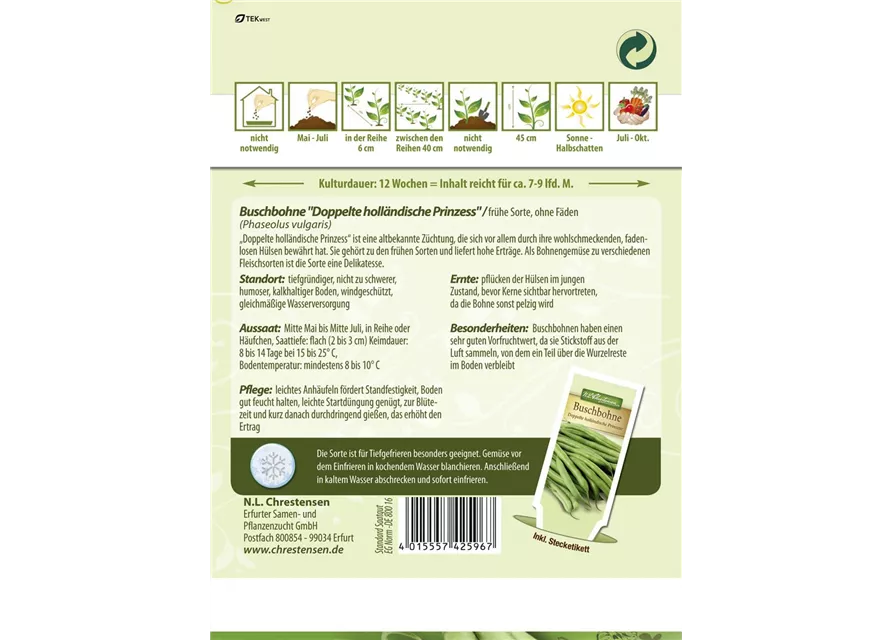 Buschbohnensamen 'Doppelte holländische Prinzess'