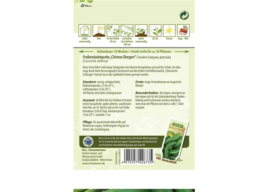 Gurkensamen 'Chinese Slangen'