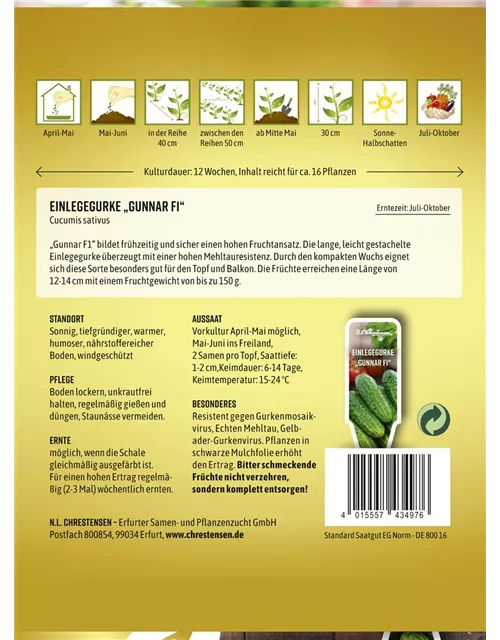 Gurkensamen 'Gunnar F1'