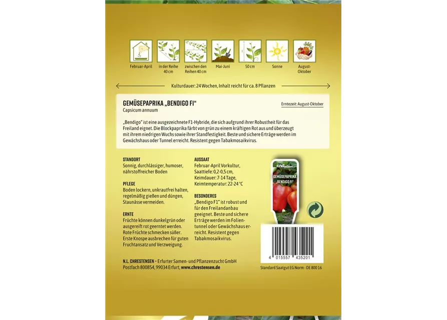 Paprikasamen 'Bendigo F1'