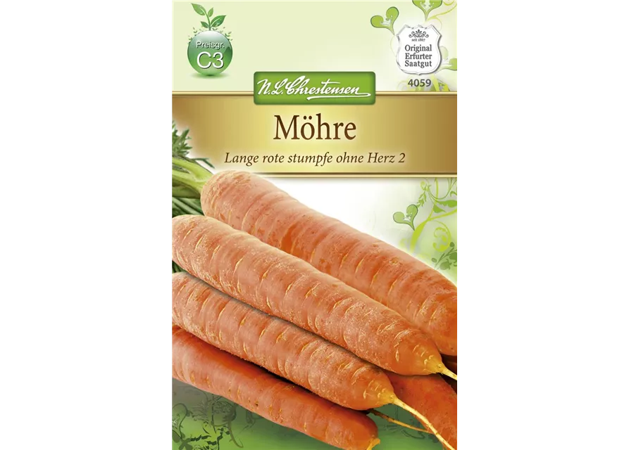 Möhresamen 'Lange, Rote, Stumpfe ohne Herz 2'