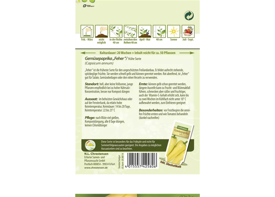 Paprikasamen 'Feher'