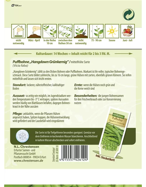Puffbohnensamen 'Hangdown Grünkernig'