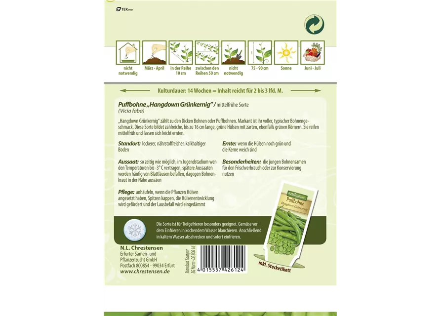 Puffbohnensamen 'Hangdown Grünkernig'