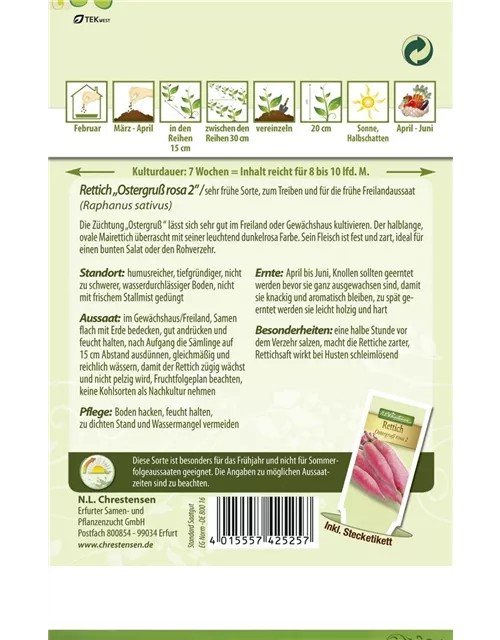 Rettichsamen 'Ostergruß Rosa 2'