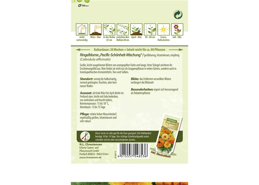 Ringelblumensamen 'Pazifik Schönheit'