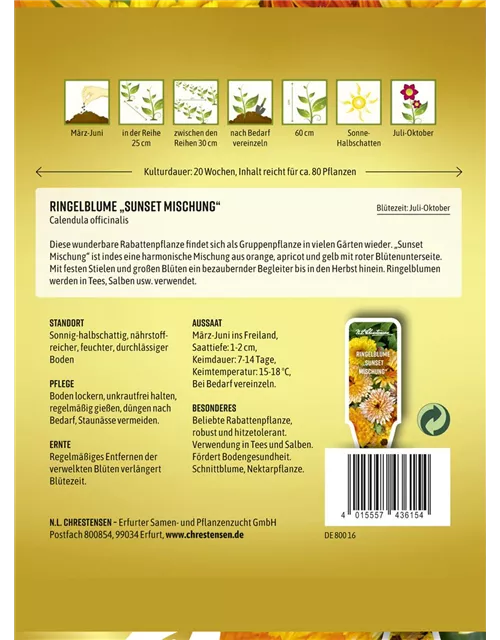 Ringelblumensamen 'Sunset Mischung'