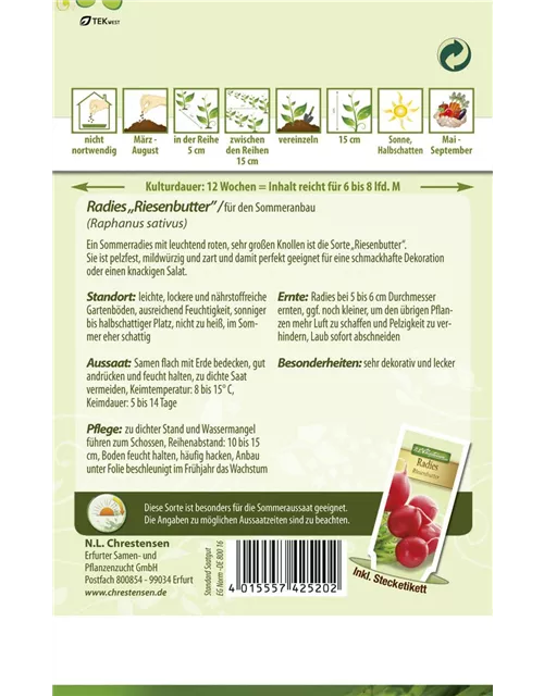 Radieschensamen 'Riesenbutter'