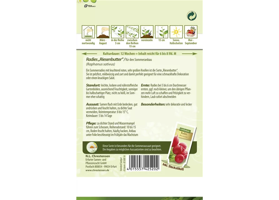 Radieschensamen 'Riesenbutter'