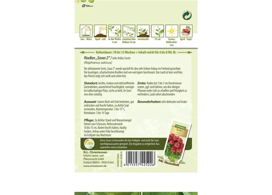 Radieschensamen 'Saxa 2'